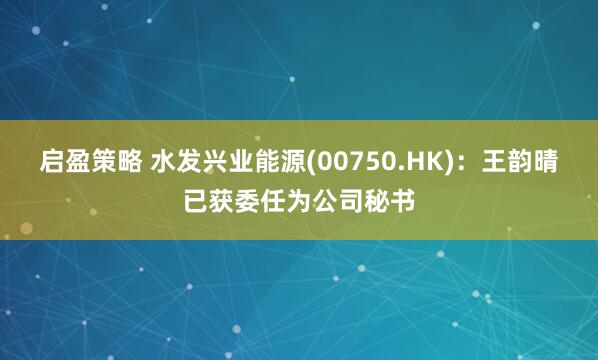 启盈策略 水发兴业能源(00750.HK)：王韵晴已获委任为公司秘书